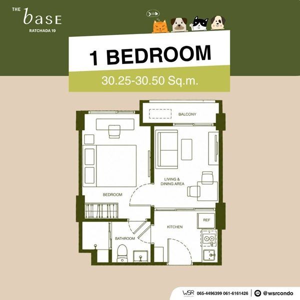 The Base Ratchada 19 คอนโด Pet-Friendly ทำเลรัชดาฯ ใกล้ MRT รัชดาภิเษก โทร 082-9946364 รูปที่ 14