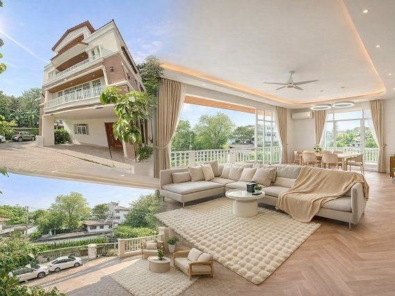 ทาวน์โฮมสุดหรู 4 ชั้น5 นอน ดองกิ มอลล์ ทองหล่อ 1.4 กม. 25 ตร.วา. 400 ตร.ม.ทำเล Penthouse Thonglor BTS เอกมัย 1.6กม. ฟังก์ชันครบ  6 น้ำ